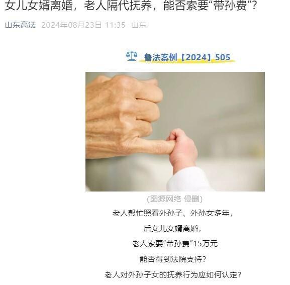 老人索要 15 万带孙费，女婿该给吗？法院这样判-云上资源整合网