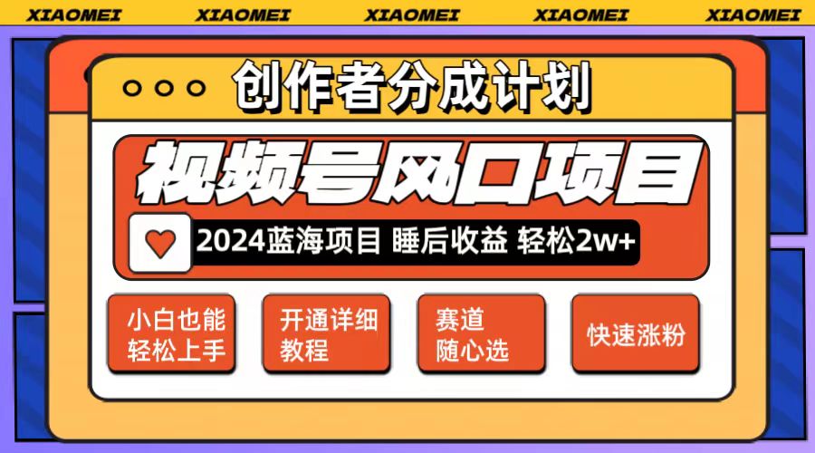 (137期)微信视频号大风口项目 轻松月入2w+ 多赛道选择，可矩阵，玩法十分简单小白轻松上手-云上资源整合网